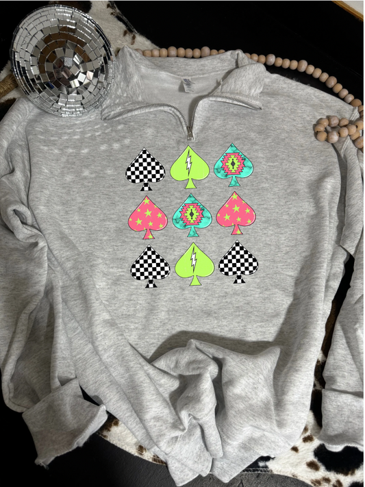 Neon spade quarter zip