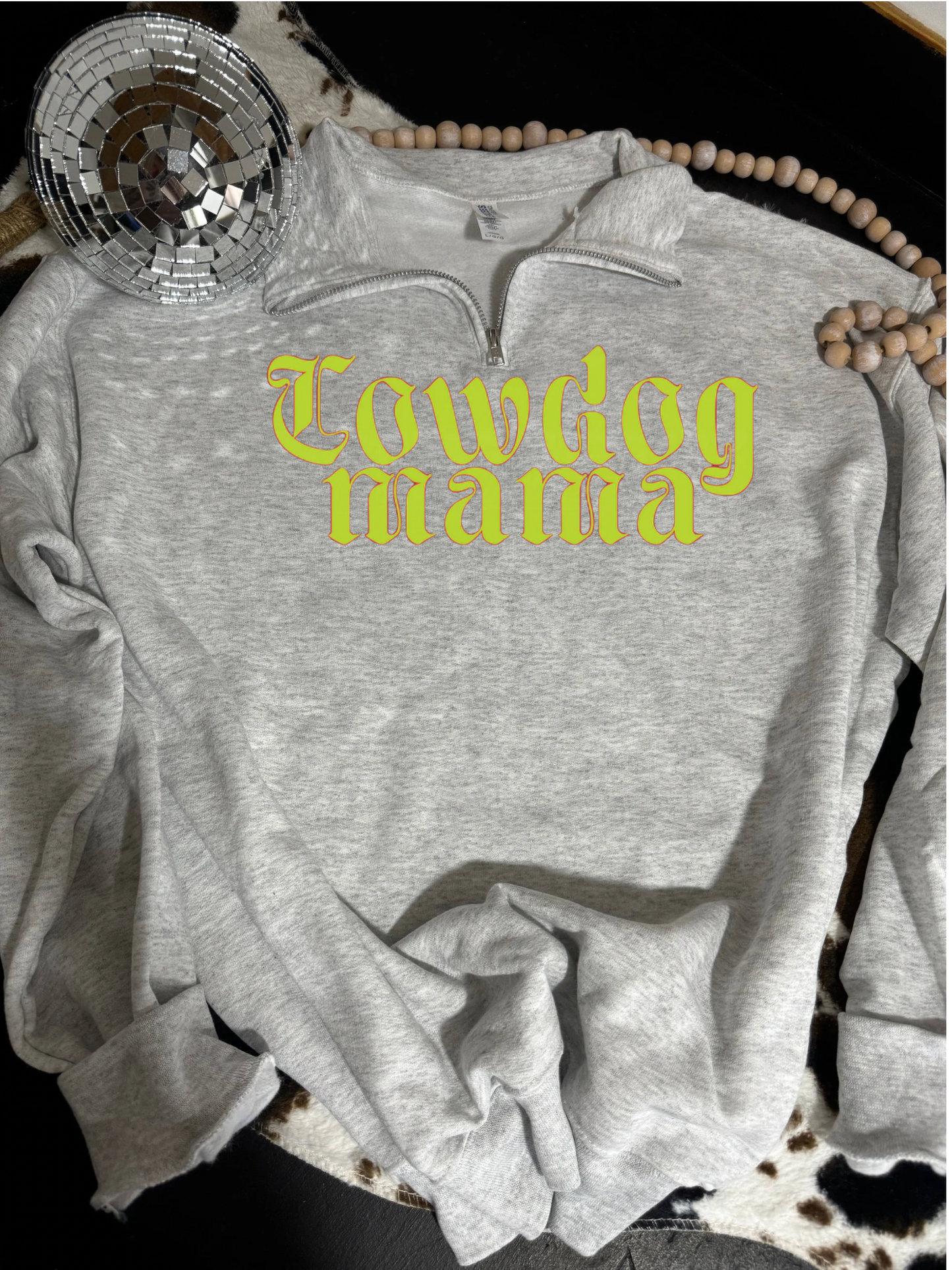 Cowdog mama quarter zip