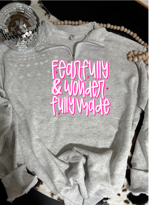 Fearfully and wonderfully made quarter zip